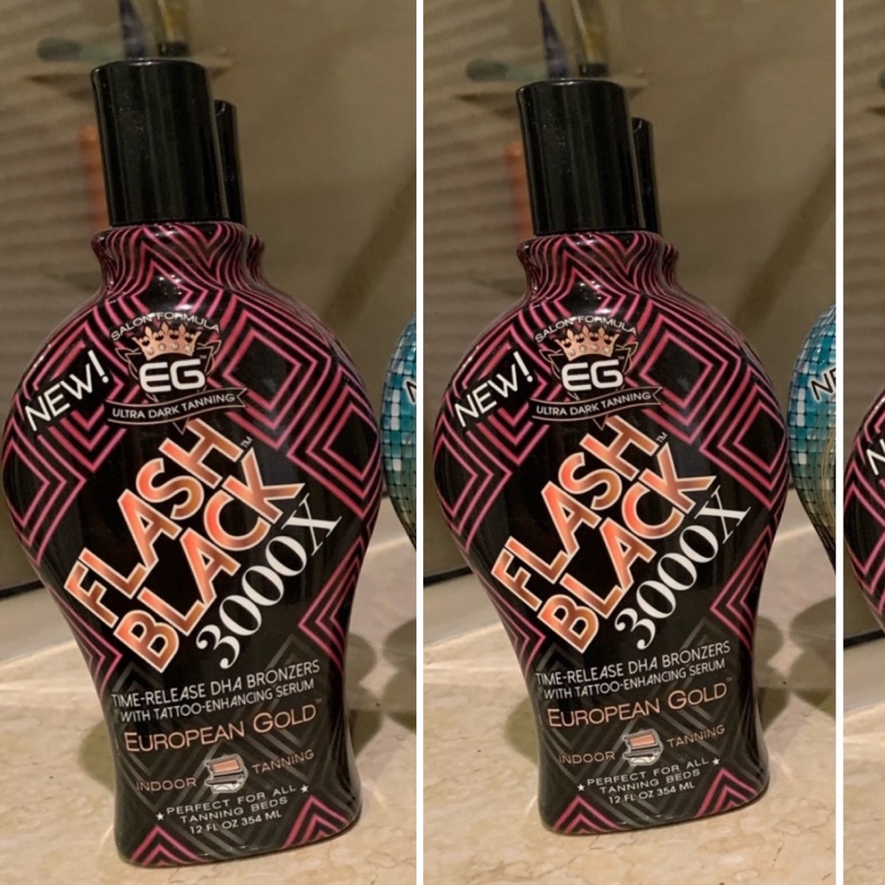 Tanning Lotion. European Gold Flash Black 30000X, Indoor.
